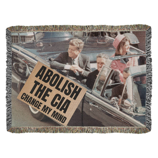 JFK Assassination Meme Abolish The CIA  Change My Mind 80"x60" Woven 100% Cotton Blanket