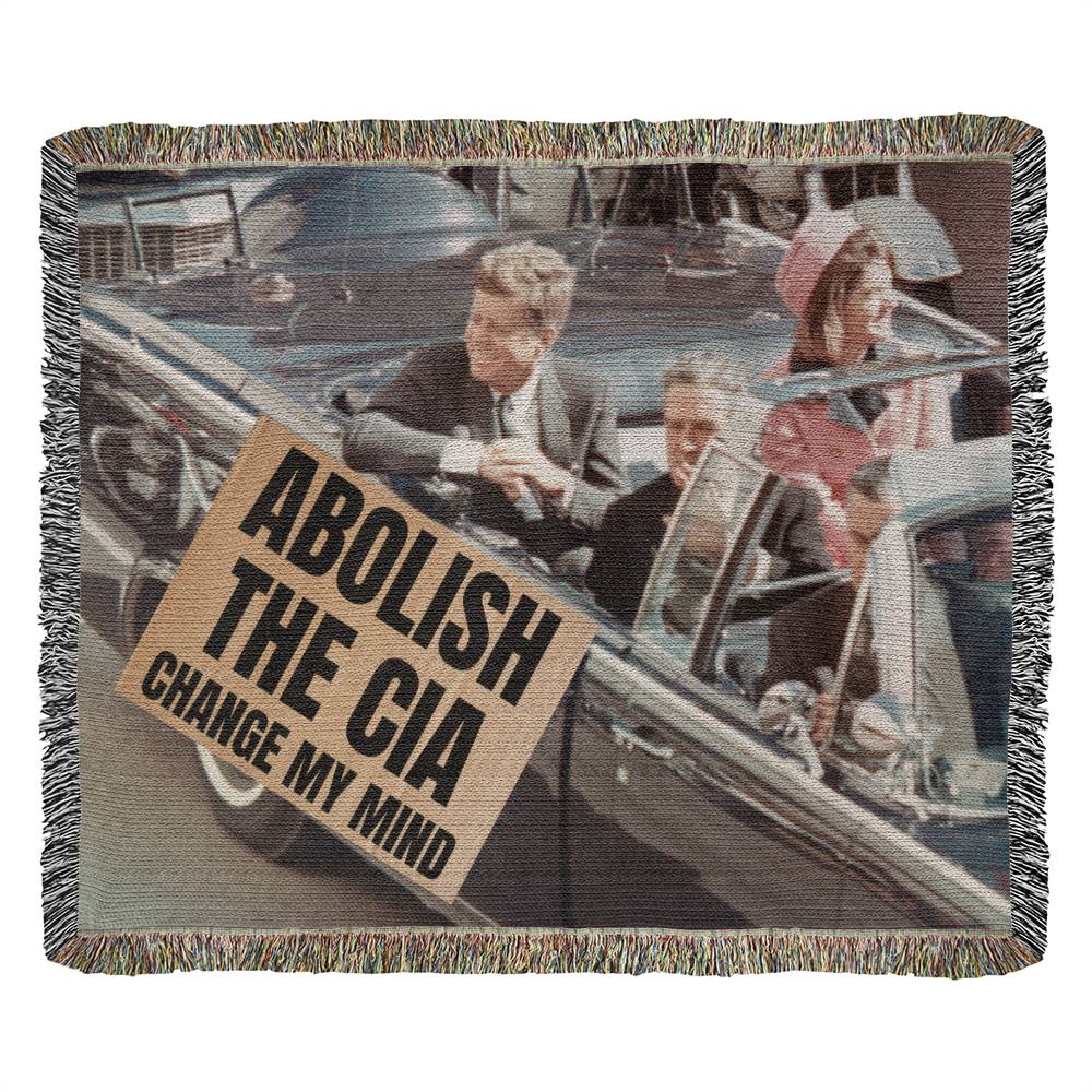 JFK Assassination Meme Abolish The CIA  Change My Mind 80"x60" Woven 100% Cotton Blanket