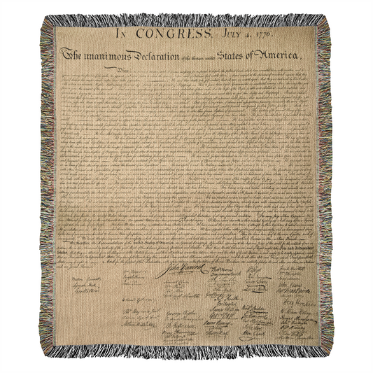 Declaration of Independence Document 100% Cotton Throw Blanket