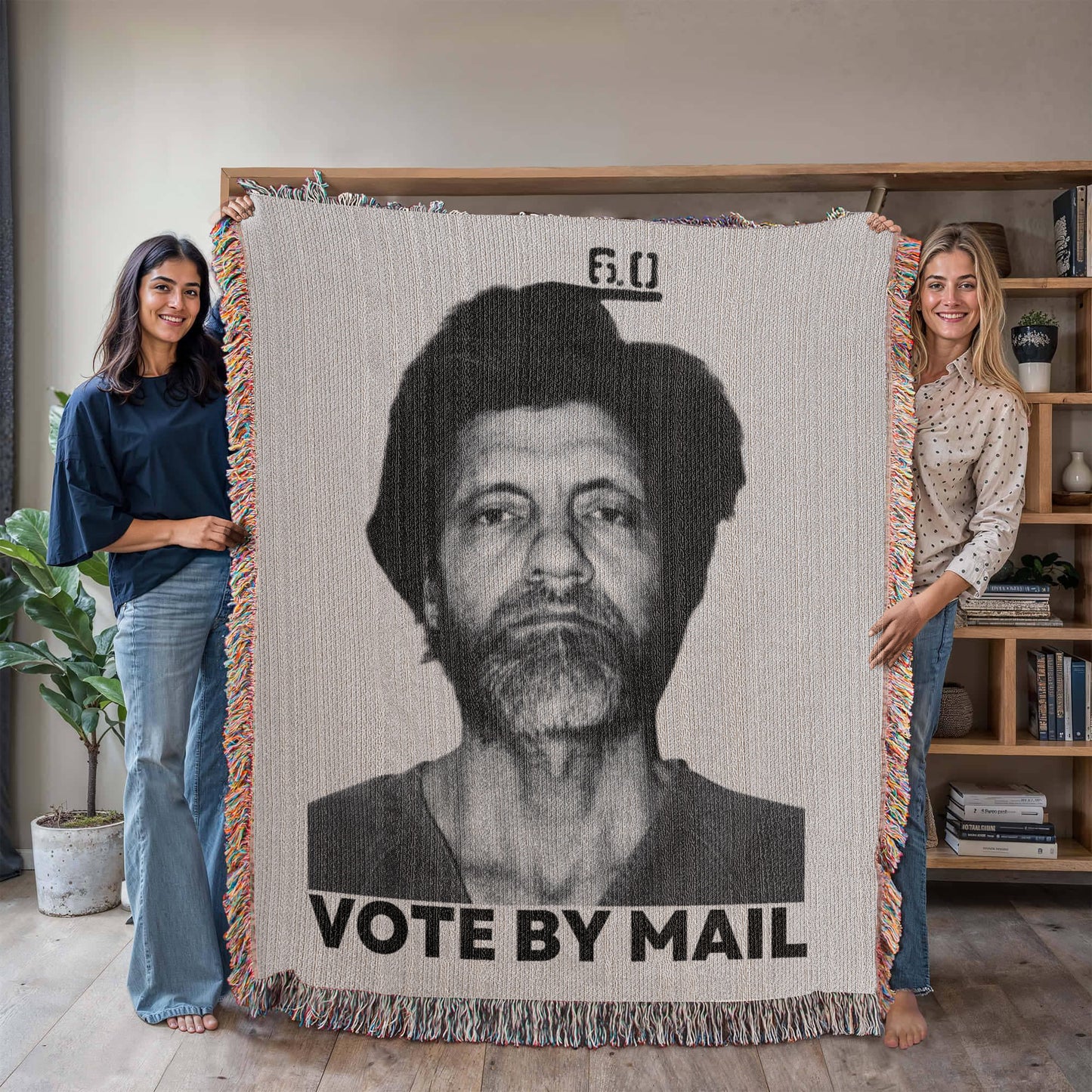 Ted Kaczynski Meme Blanket 100% Cotton Throw Woven in USA Vote By Mail Graphic Libertarian Gift