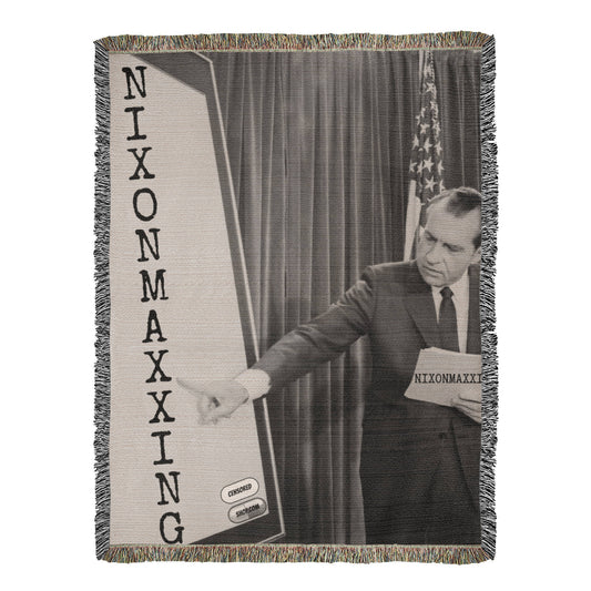 Nixonmaxxing Richard Nixon Meme Graphic 100% Cotton Throw Blanket 50x60"