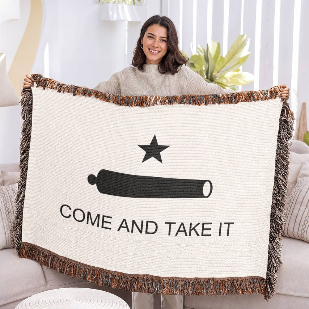 Come and Take It Blanket 100% Cotton Throw Battle of Gonzales Flag Cannon 2A Libertarian Merch