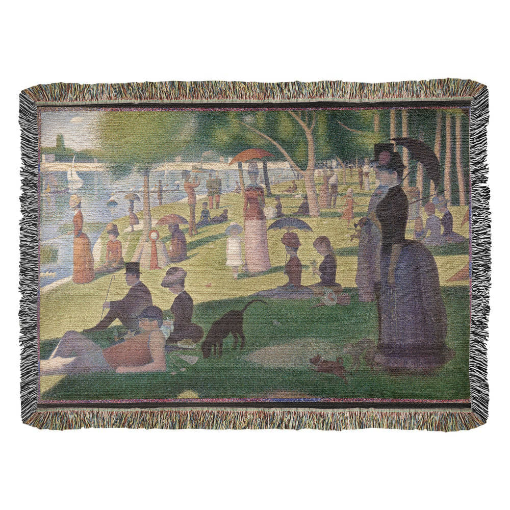 Georges Seurat A Sunday Afternoon on the Island of La Grande Jatte Blanket 100% Cotton Throw Famous Painting Art Lover Gift