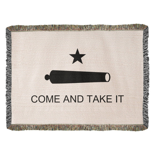 Come and Take It Blanket 100% Cotton Throw Battle of Gonzales Flag Cannon 2A Libertarian Merch