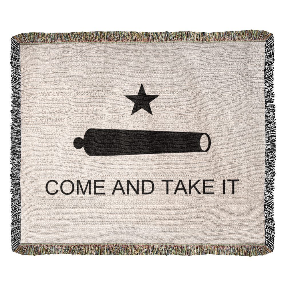 Come and Take It Blanket 100% Cotton Throw Battle of Gonzales Flag Cannon 2A Libertarian Merch