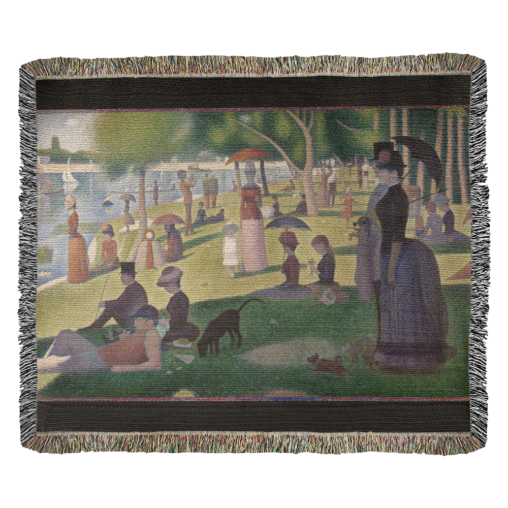 Georges Seurat A Sunday Afternoon on the Island of La Grande Jatte Blanket 100% Cotton Throw Famous Painting Art Lover Gift