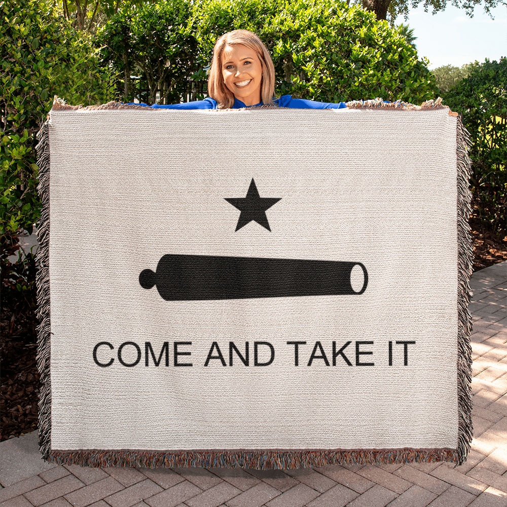 Come and Take It Blanket 100% Cotton Throw Battle of Gonzales Flag Cannon 2A Libertarian Merch