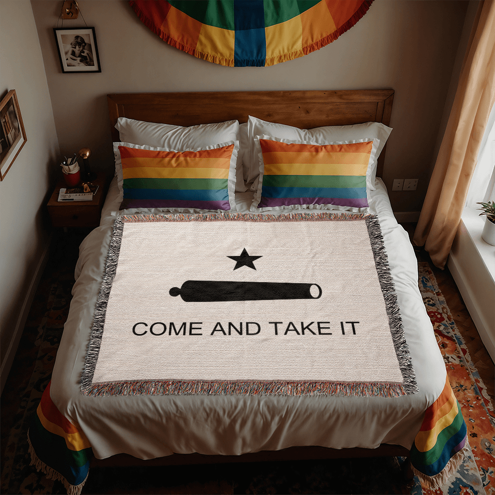 Come and Take It Blanket 100% Cotton Throw Battle of Gonzales Flag Cannon 2A Libertarian Merch