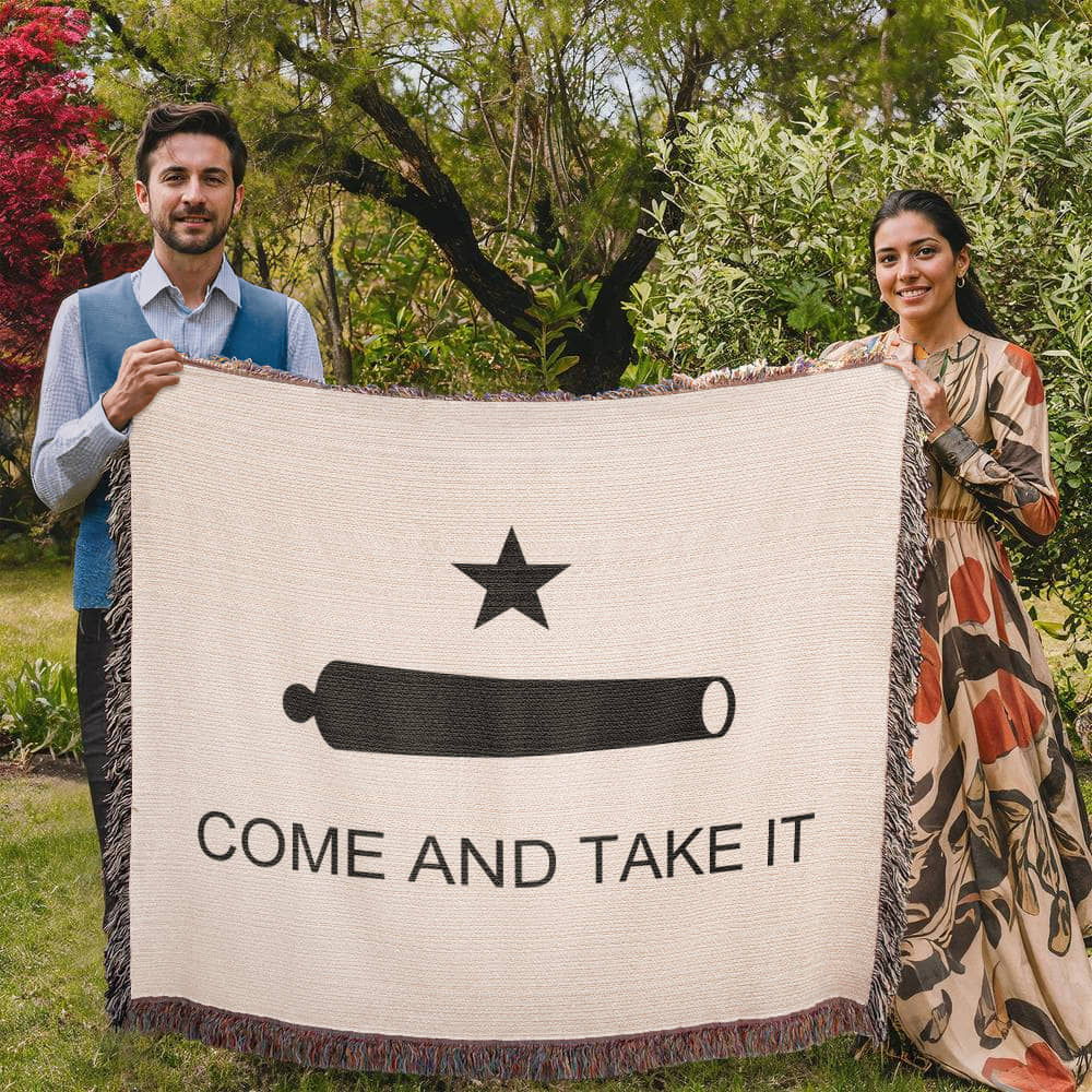 Come and Take It Blanket 100% Cotton Throw Battle of Gonzales Flag Cannon 2A Libertarian Merch