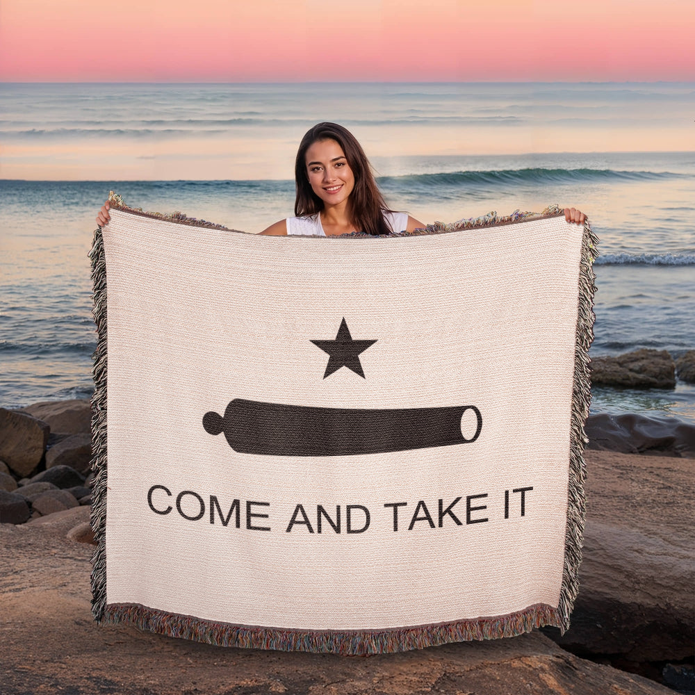 Come and Take It Blanket 100% Cotton Throw Battle of Gonzales Flag Cannon 2A Libertarian Merch