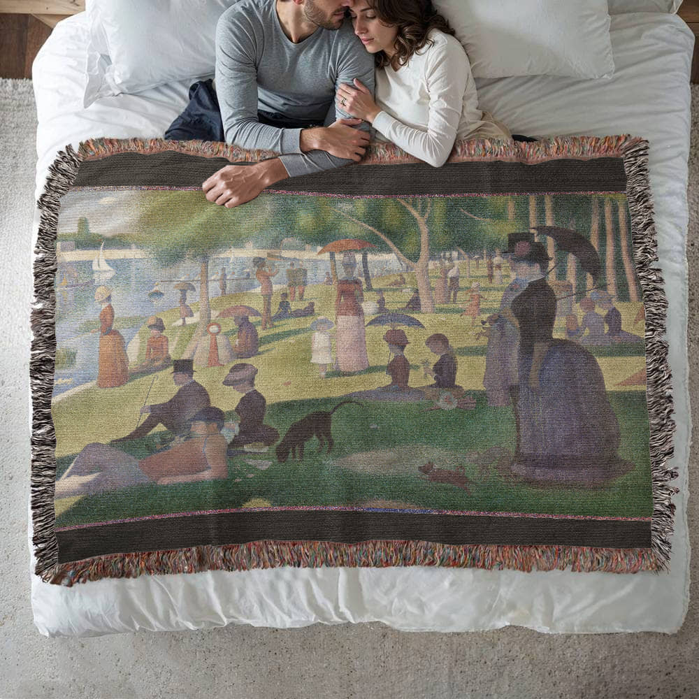 Georges Seurat A Sunday Afternoon on the Island of La Grande Jatte Blanket 100% Cotton Throw Famous Painting Art Lover Gift