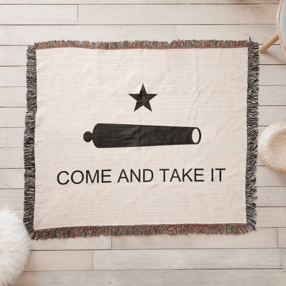 Come and Take It Blanket 100% Cotton Throw Battle of Gonzales Flag Cannon 2A Libertarian Merch