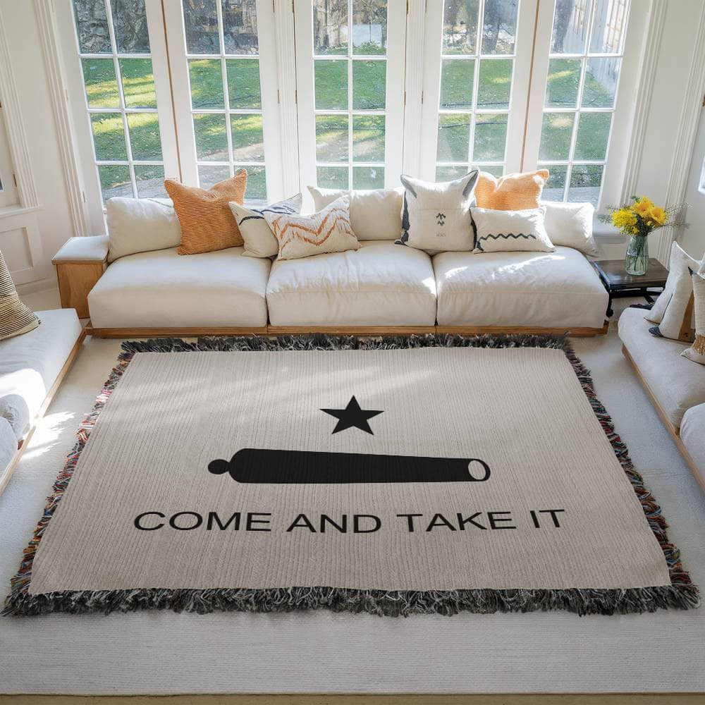 Come and Take It Blanket 100% Cotton Throw Battle of Gonzales Flag Cannon 2A Libertarian Merch