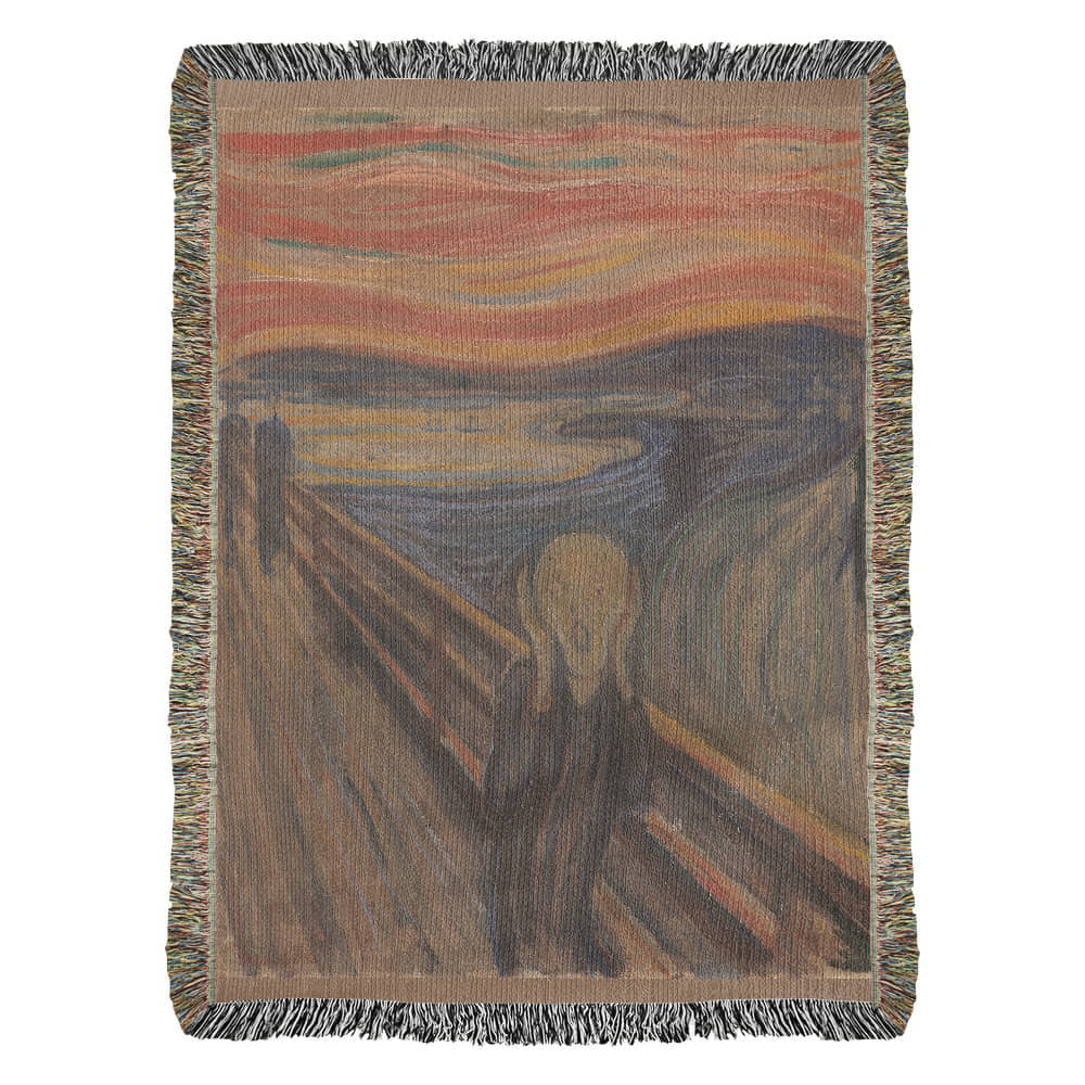 The Scream Blanket 100% Cotton Throw Woven in USA Edvard Munch Famous Painting Gift for Art Lover