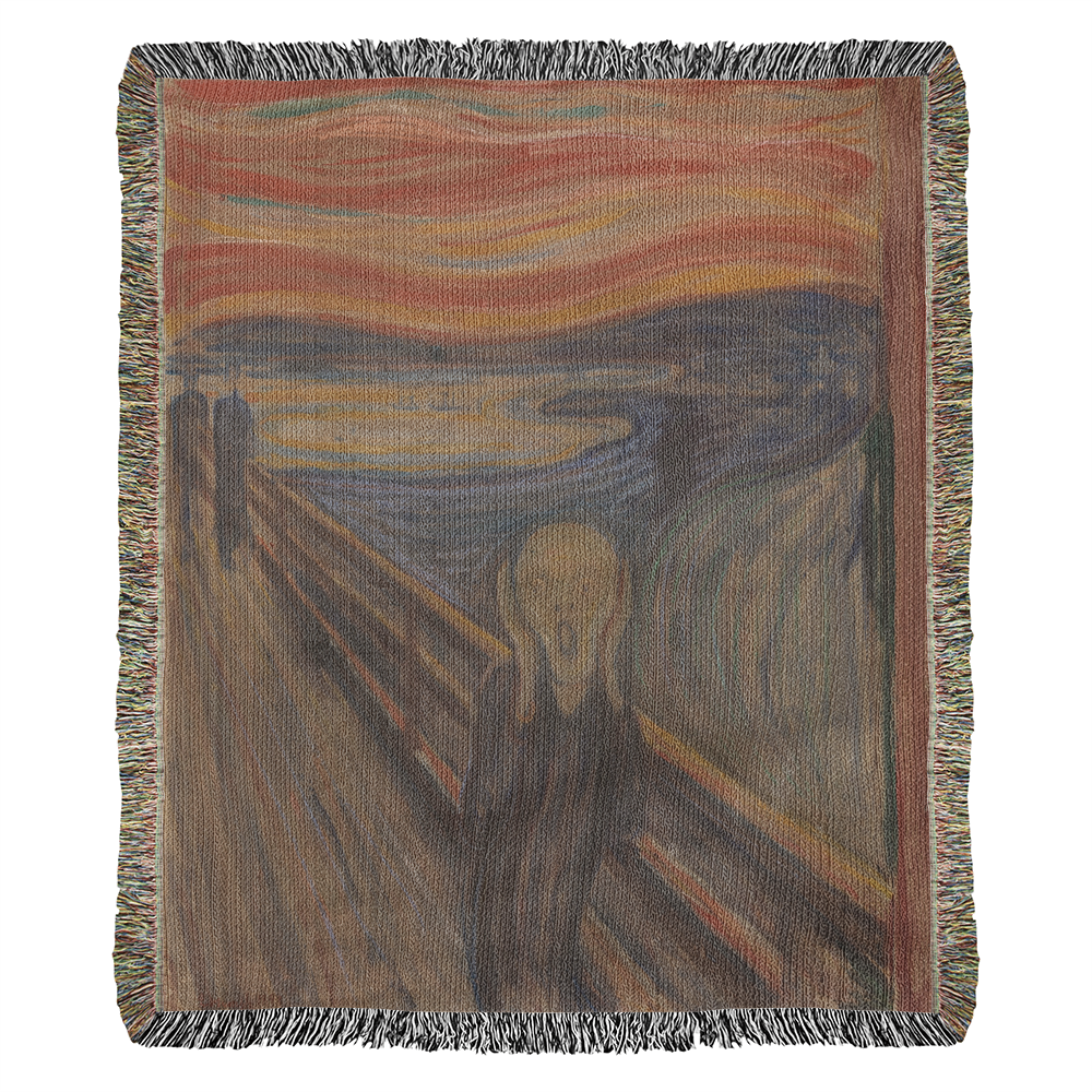 The Scream Blanket 100% Cotton Throw Woven in USA Edvard Munch Famous Painting Gift for Art Lover