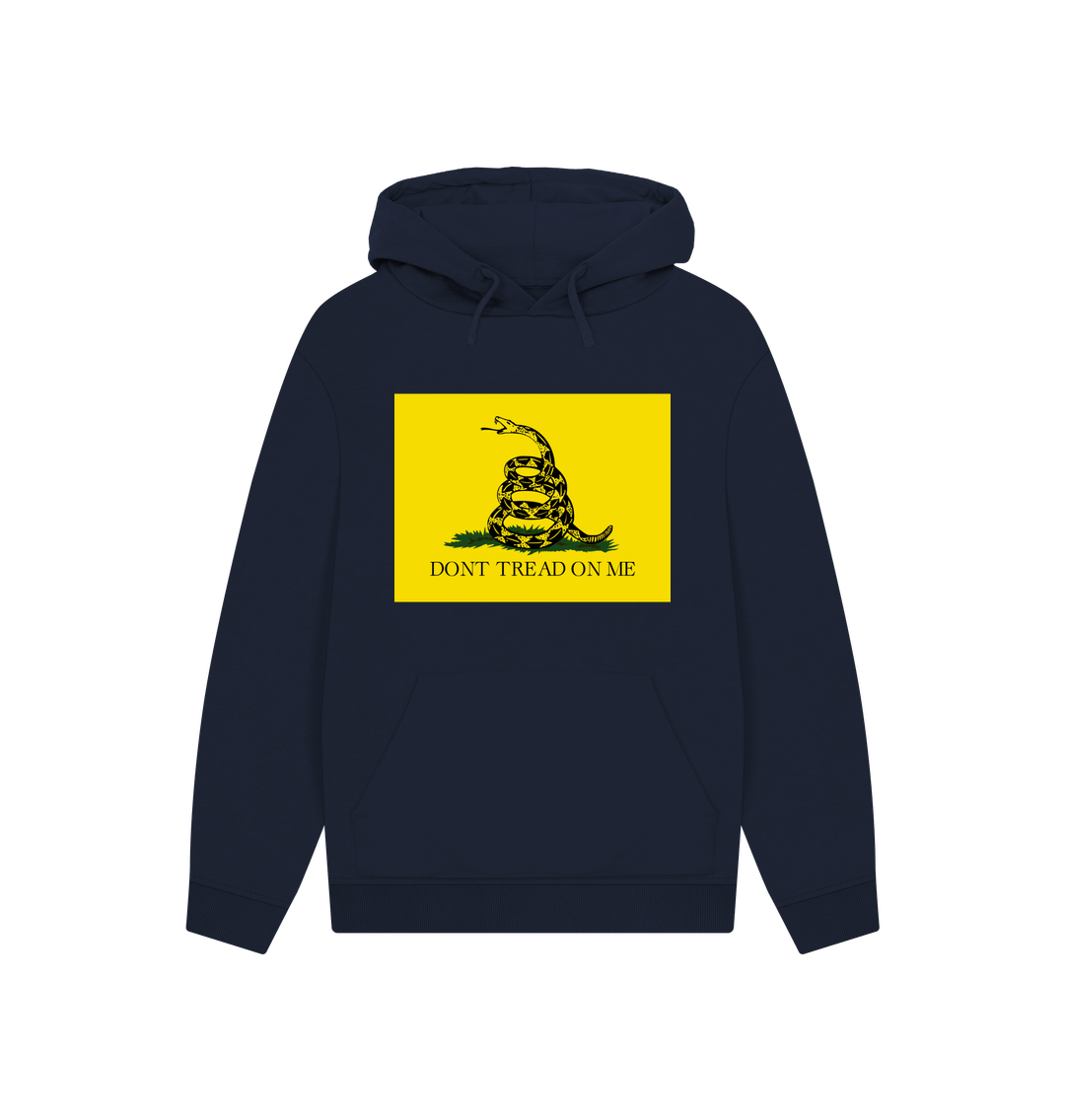 Navy Don't Tread On Me Gadsden Flag Graphic 100% Organic Cotton Hoodie (Unisex)