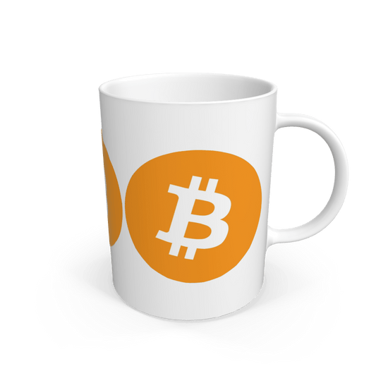 White Bitcoin Logo Coffee Mug (Ceramic)