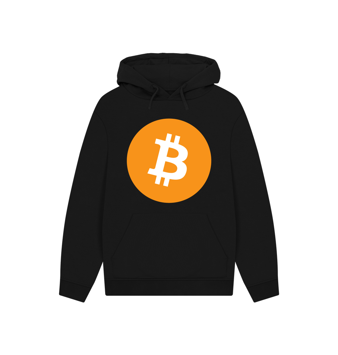 Black Bitcoin Logo BTC 100% Organic Cotton Hoodie (Unisex)