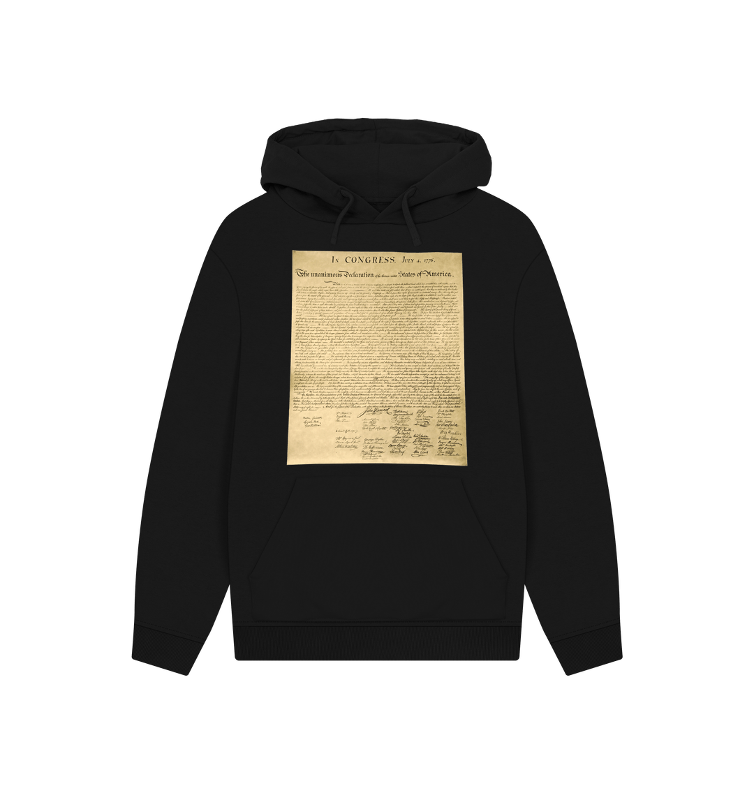 Black Declaration of Independence Graphic 100% Organic Cotton Hoodie (Unisex)