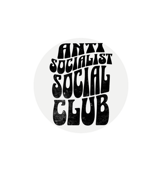 White Anti Socialist Social Club Stickers (No plastic!)