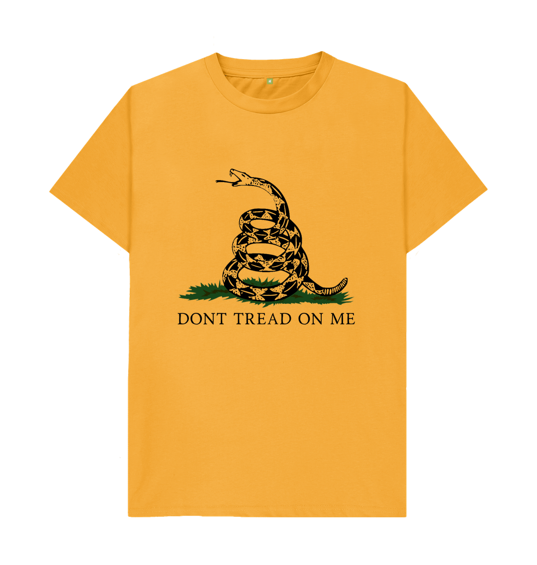 Mustard Don't Tread On Me Gadsden Flag 100% Organic Cotton T-Shirt