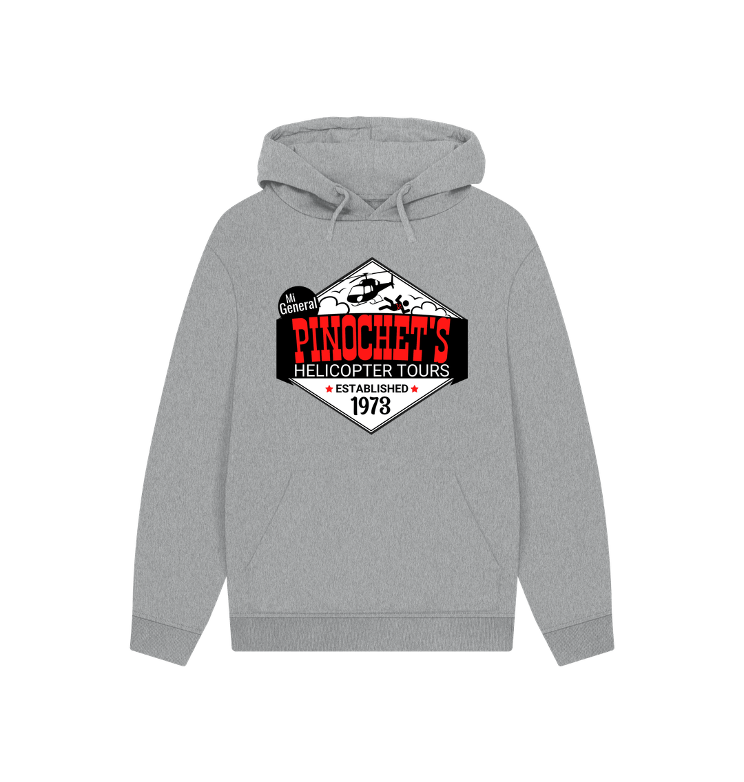 Athletic Grey Pinochet's Helicopter Tours 100% Organic Cotton Hoodie (Unisex) Mi General Meme Graphic