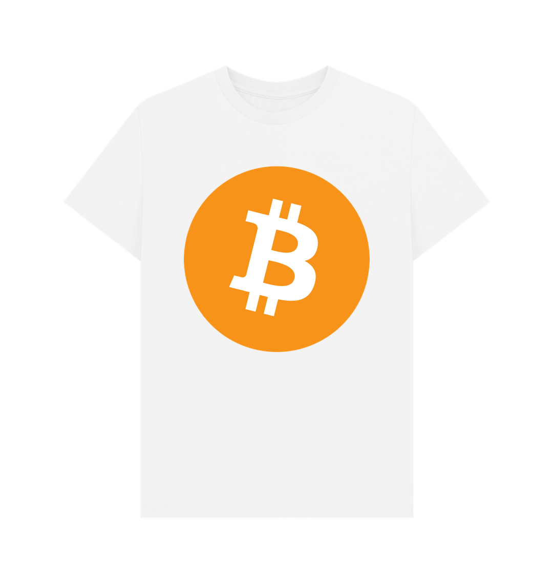 White Bitcoin Logo BTC 100% Organic Cotton T-Shirt