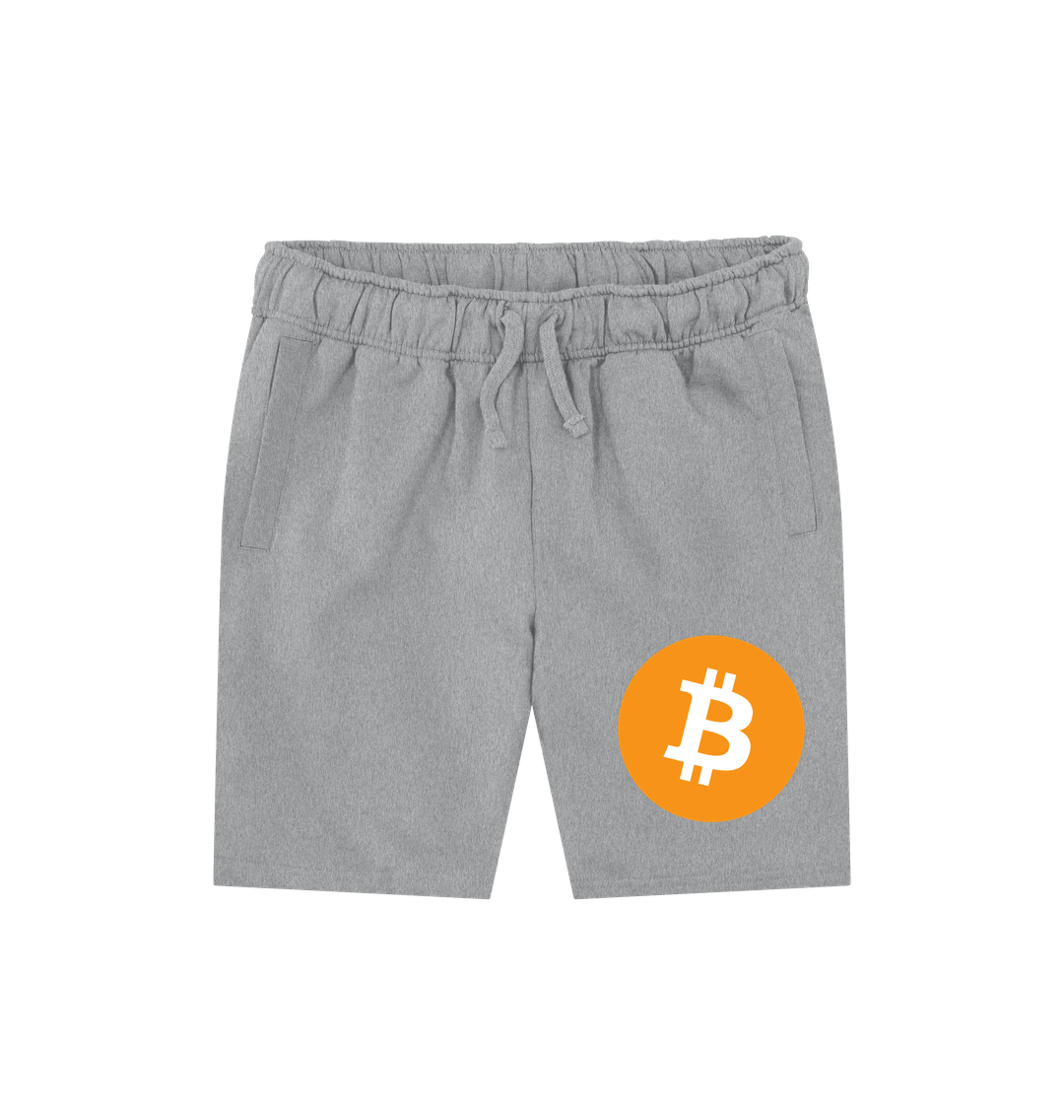 Athletic Grey 100% Organic Cotton Shorts Bitcoin Logo BTC