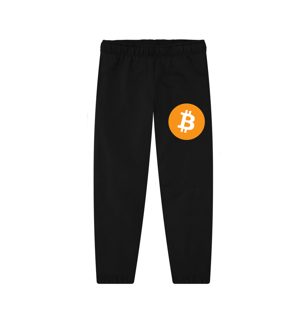 Black Bitcoin Logo BTC 100% Organic Cotton Sweatpants (Unisex)