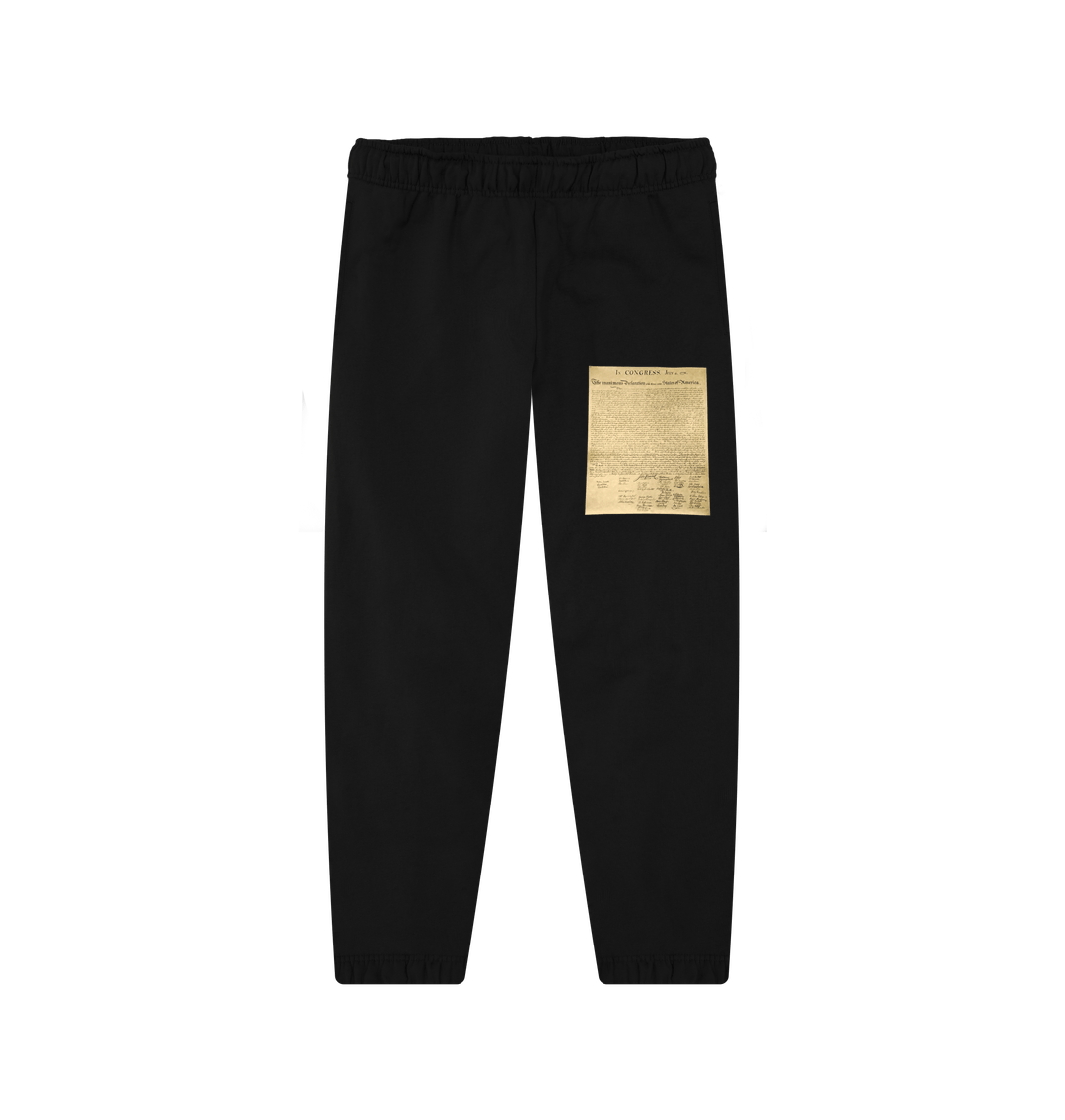 Black Declaration of Independence Graphic 100% Organic Cotton Sweatpants (Unisex)