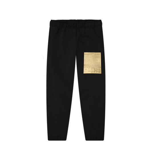 Black Declaration of Independence Graphic 100% Organic Cotton Sweatpants (Unisex)