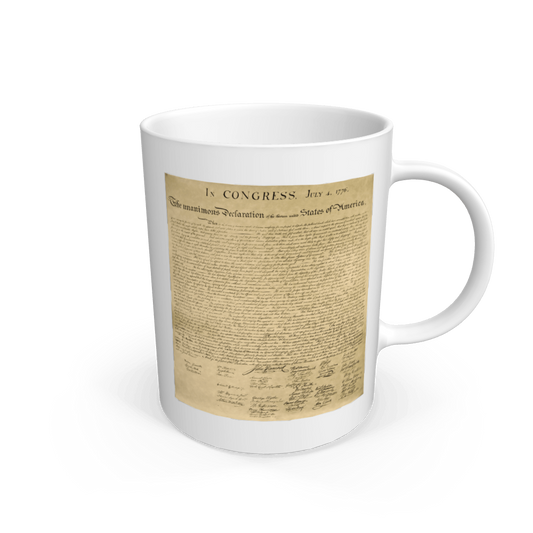 White Declaration of Independence Mug 100% Ceramic Coffee Mugs for Conservatives