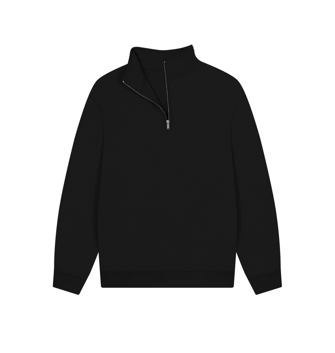 Black Declaration of Independence Graphic Unisex 100% Organic Cotton Quarter Zip Sweatshirt (Design on Back)