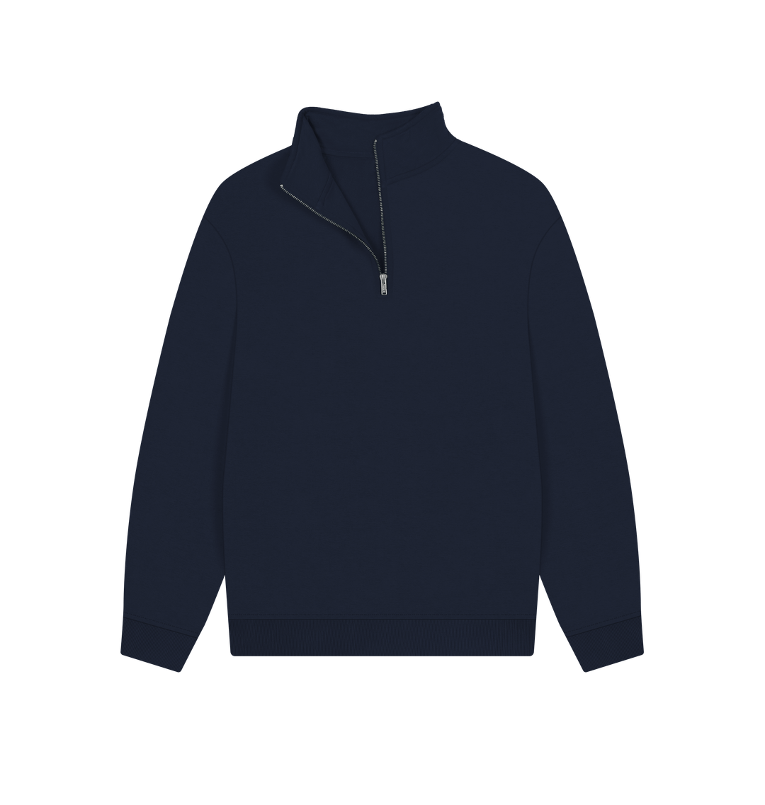 Navy Declaration of Independence Graphic Unisex 100% Organic Cotton Quarter Zip Sweatshirt (Design on Back)