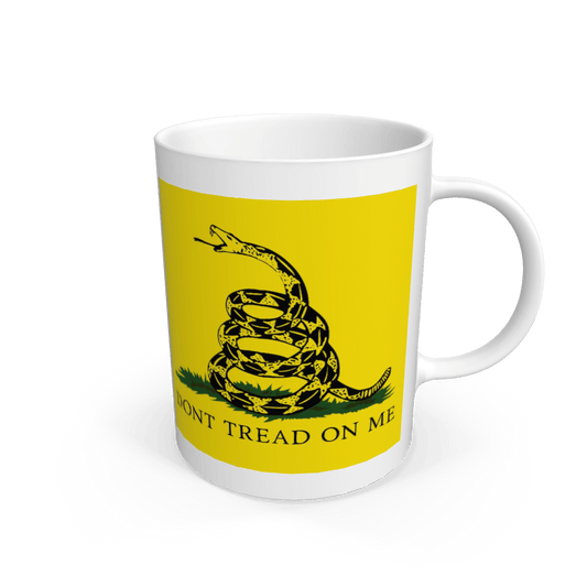 White Don't Tread On Me Gadsden Flag Coffee Mug