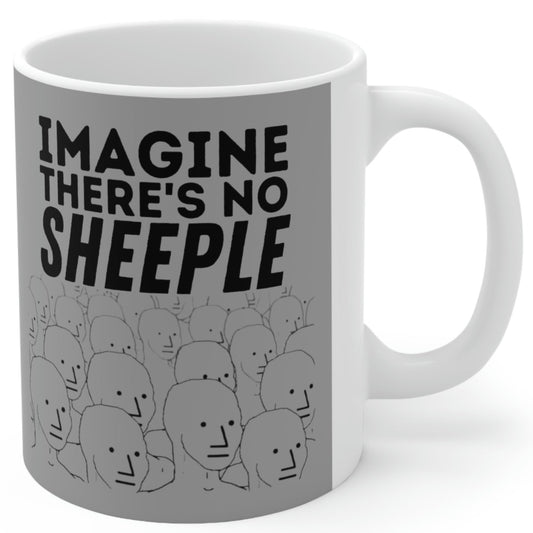 Imagine There's No Sheeple NPC Meme Crowd Funny Coffee Mug