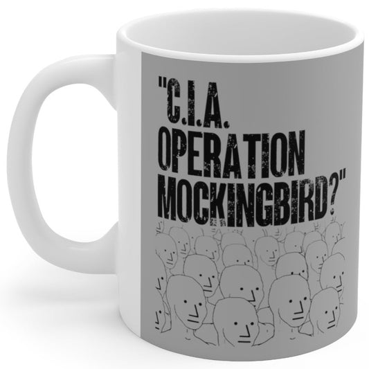 CIA Operation Mockingbird? NPC Meme Crowd 11oz Ceramic Coffee Mug